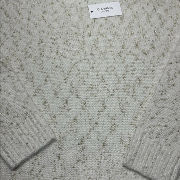 Calvin Klein Jeans Cream and Silver Knit Sweater - Picture 9 of 10